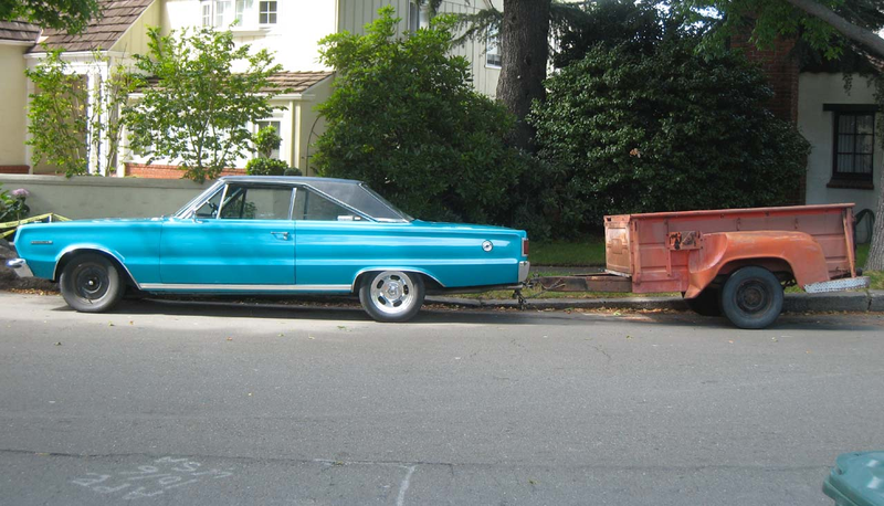 Illustration for article titled 1967 Plymouth Belvedere II, with Bonus 1958 Dodge Pickup Bed Trailer